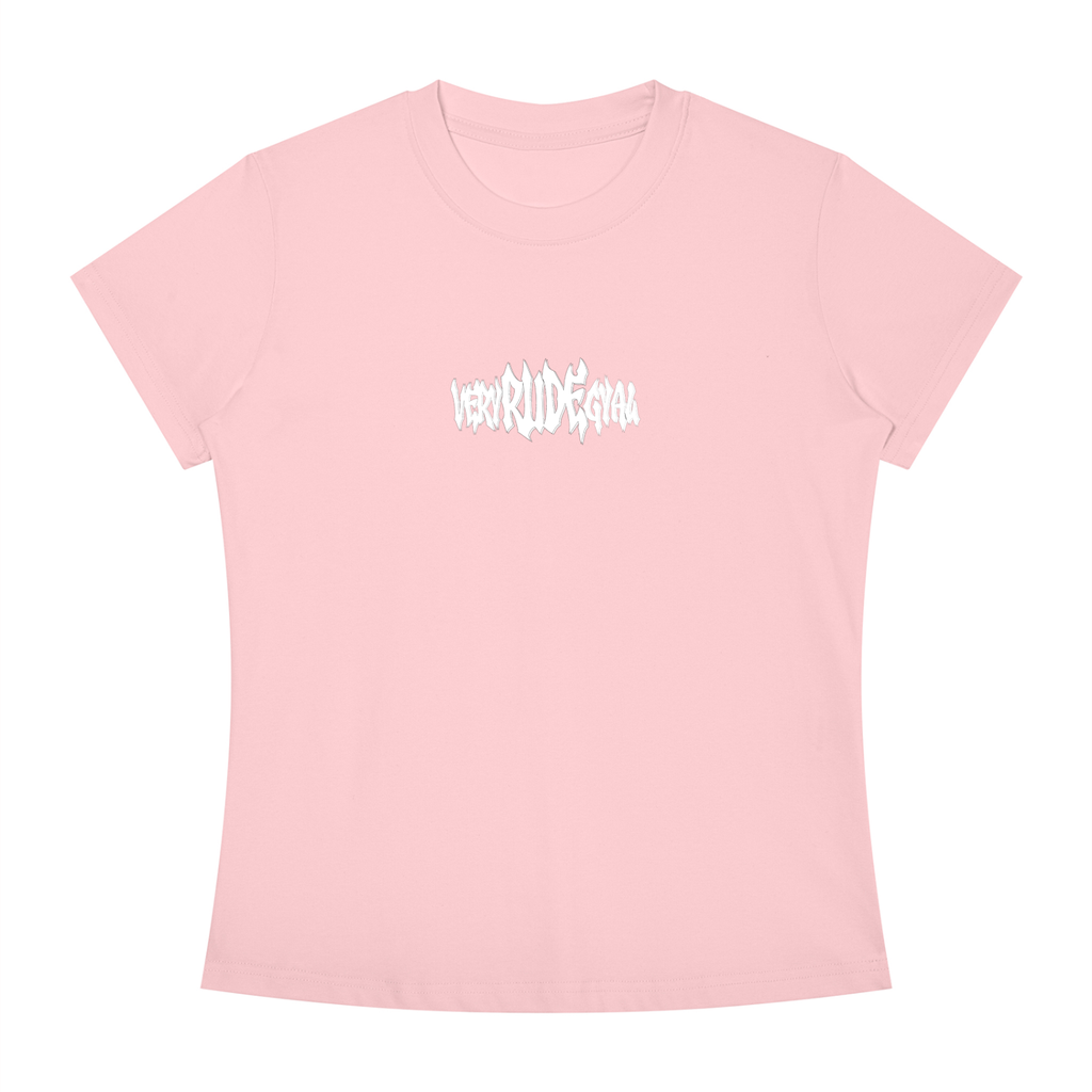 White RudeGyal Slim Fit Crewneck T-Shirt