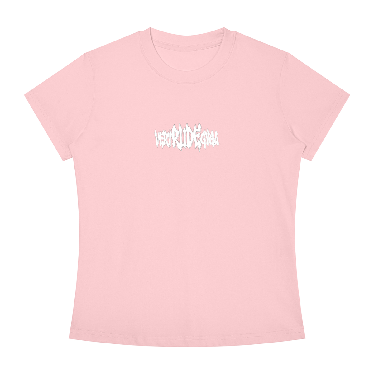 White RudeGyal Slim Fit Crewneck T-Shirt