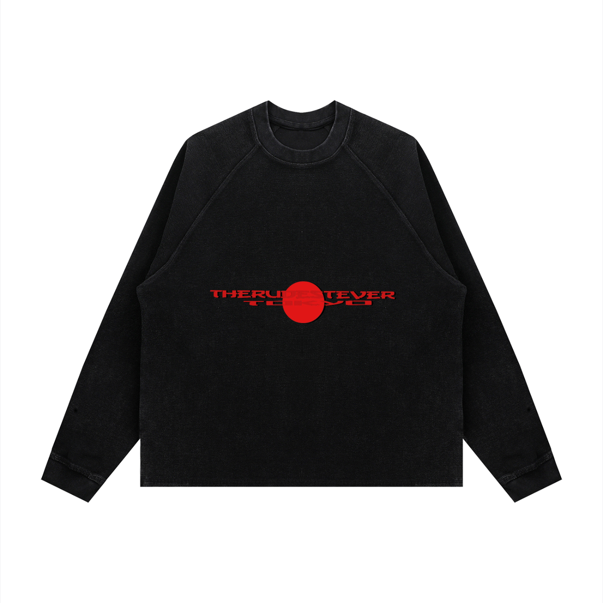 Tokyo Rude Vintage Wash Boxy  Waffle T-Shirt
