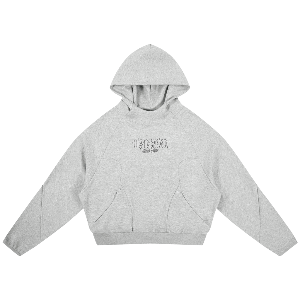 Grey TheRudestEver Curved Panel Raglan Hoodie