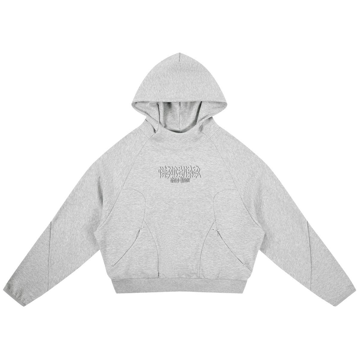 Grey TheRudestEver Curved Panel Raglan Hoodie