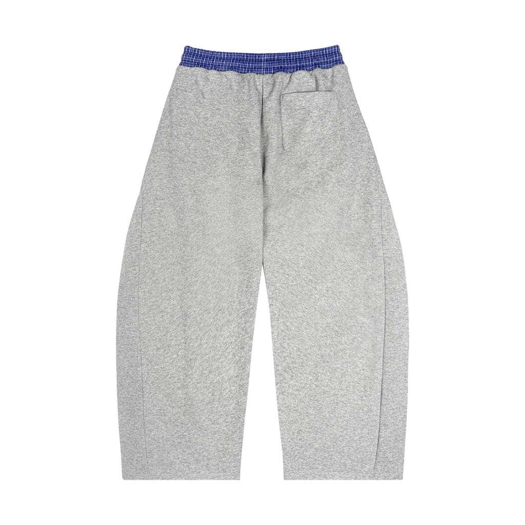 TheRudestEver Plaid Waistband Barrel Sweatpants