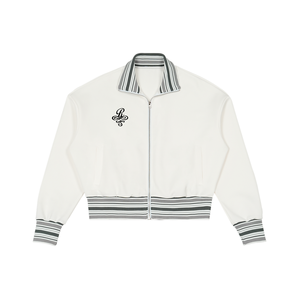 RudeBoy Records Striped Rib Collar Zip Jacket