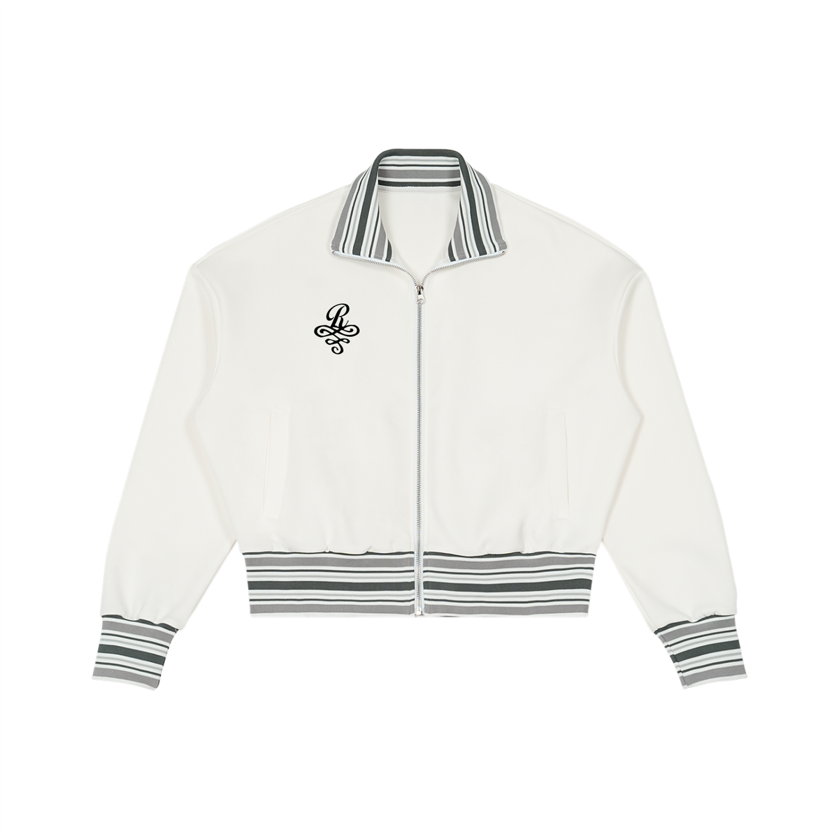 RudeBoy Records Striped Rib Collar Zip Jacket