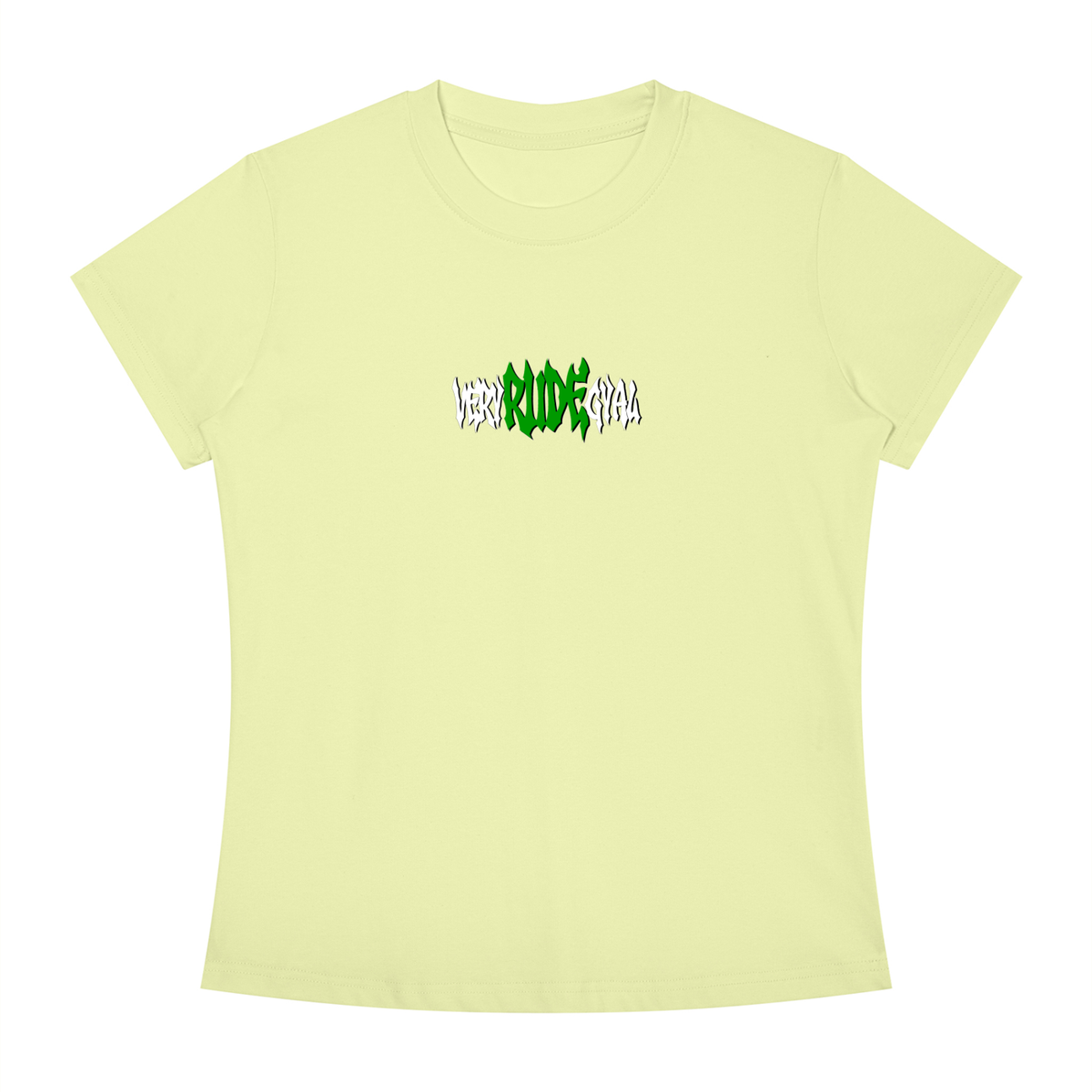 Green RudeGyal Slim Fit Crewneck T-Shirt