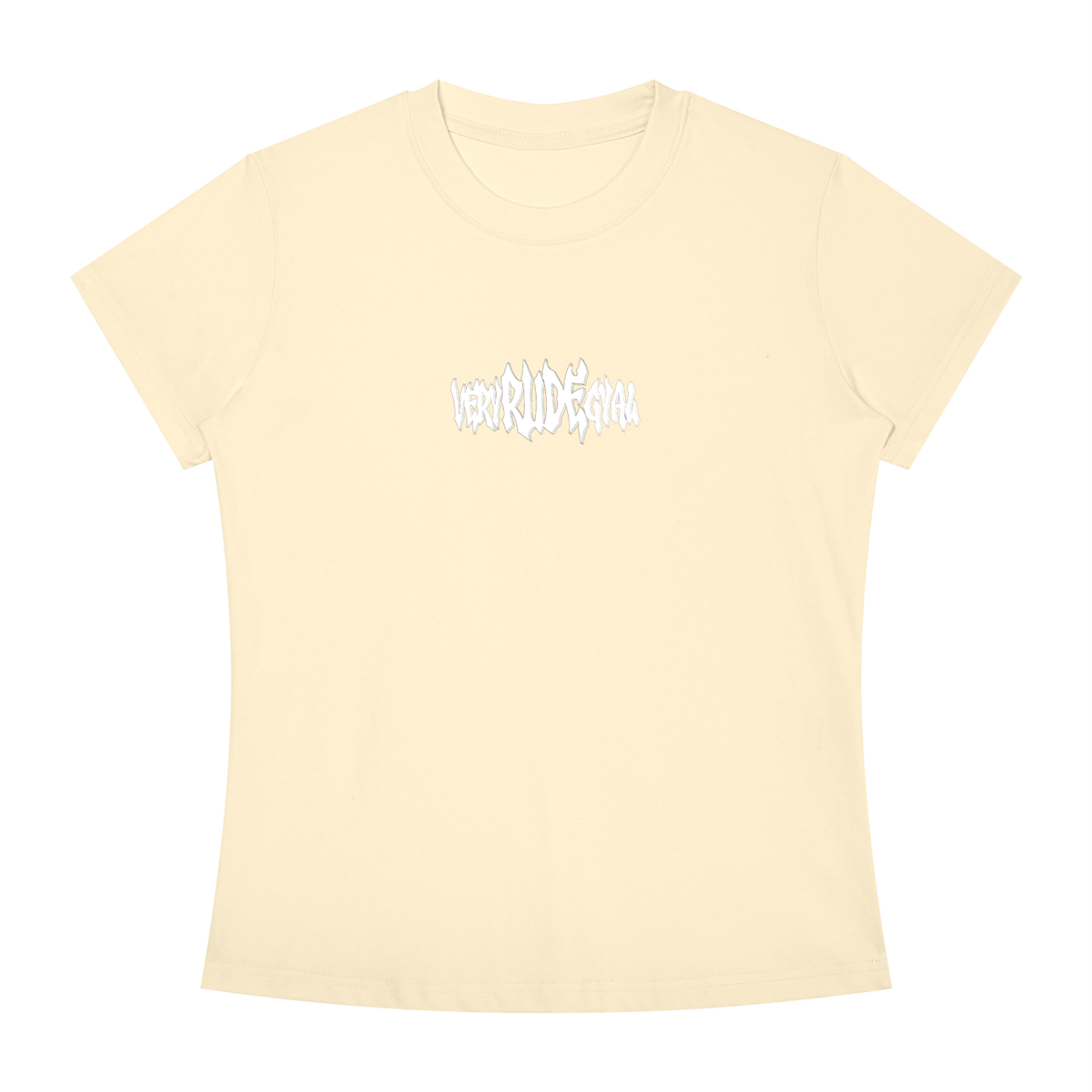 White RudeGyal Slim Fit Crewneck T-Shirt