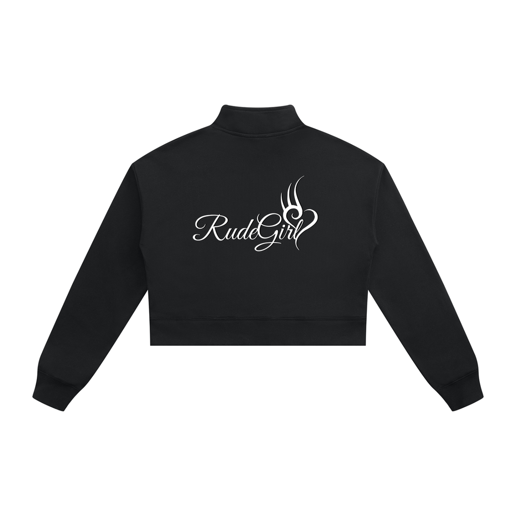 RudeGyal Crop Quarter-Zip Sweatshirt