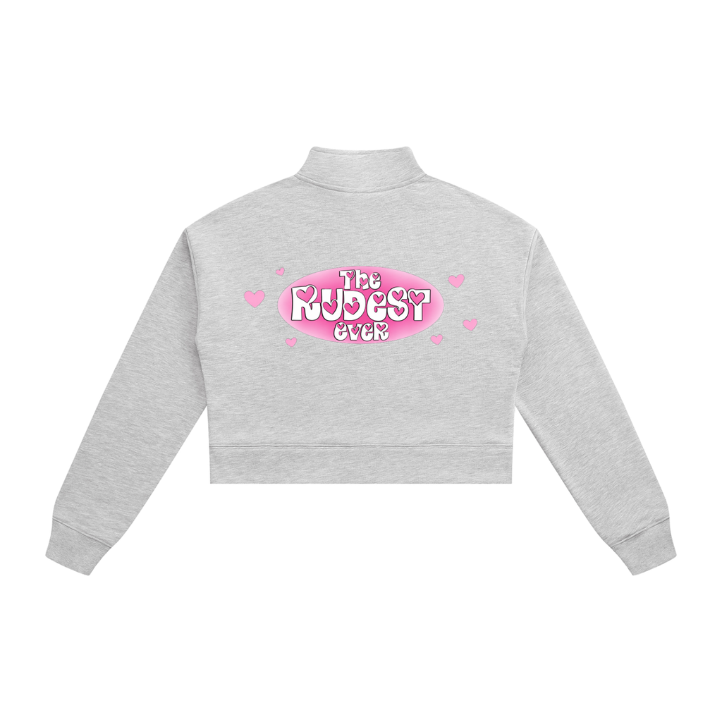 RudeGyal Crop Quarter-Zip Sweatshirt