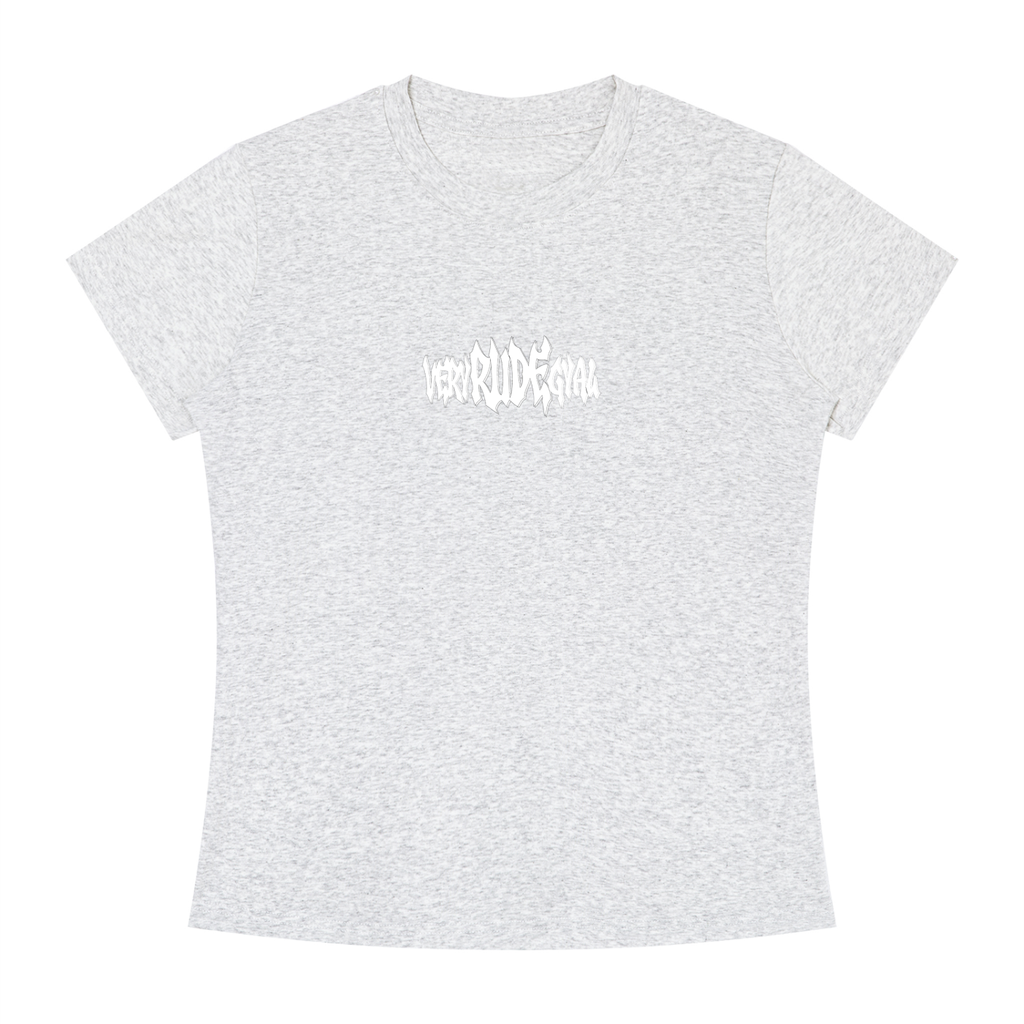 White RudeGyal Slim Fit Crewneck T-Shirt