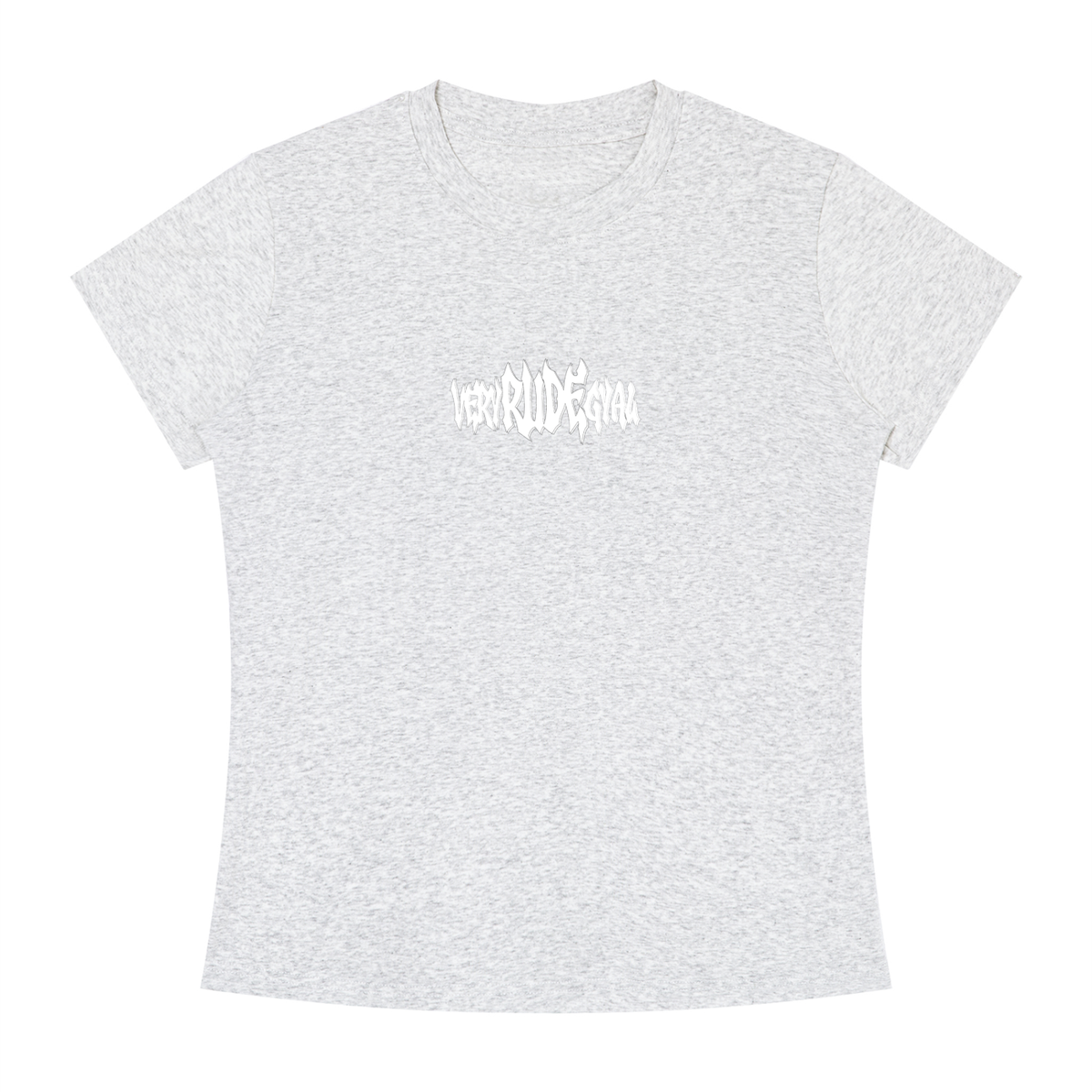 White RudeGyal Slim Fit Crewneck T-Shirt