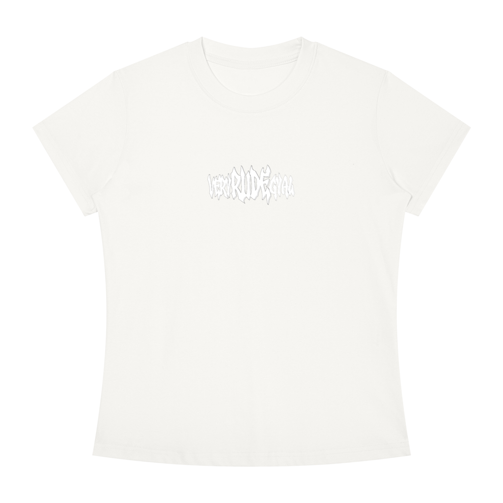 White RudeGyal Slim Fit Crewneck T-Shirt