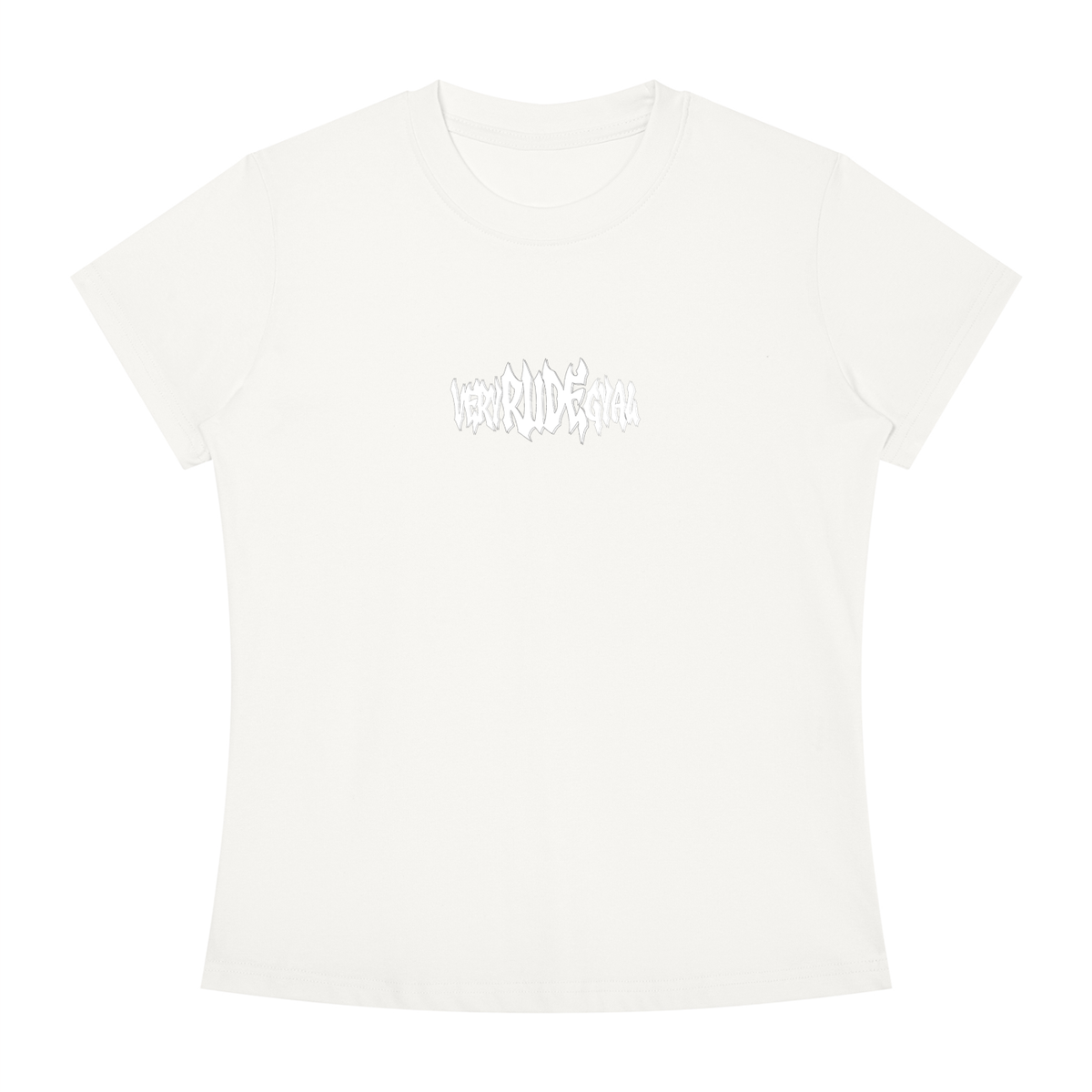 White RudeGyal Slim Fit Crewneck T-Shirt