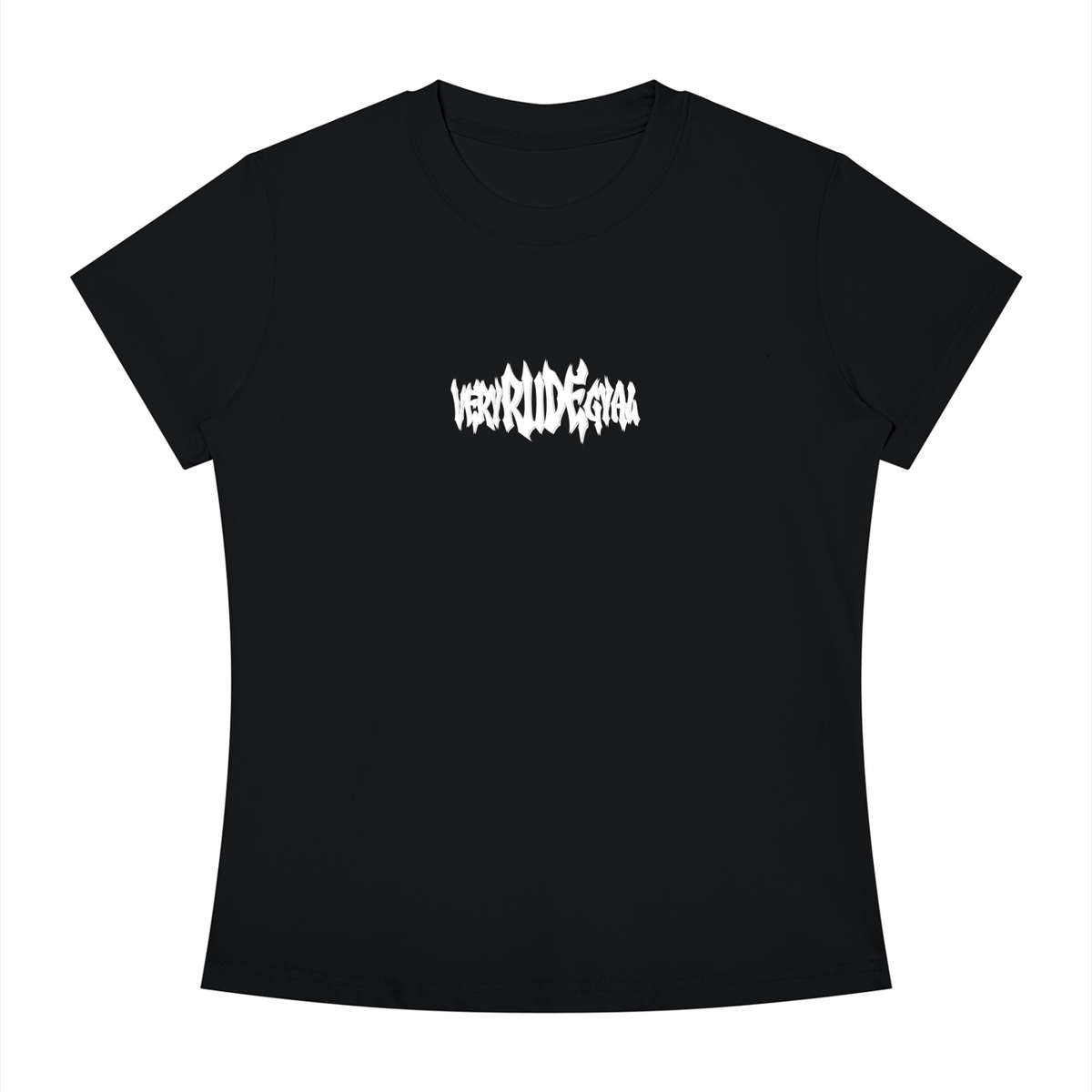 White RudeGyal Slim Fit Crewneck T-Shirt