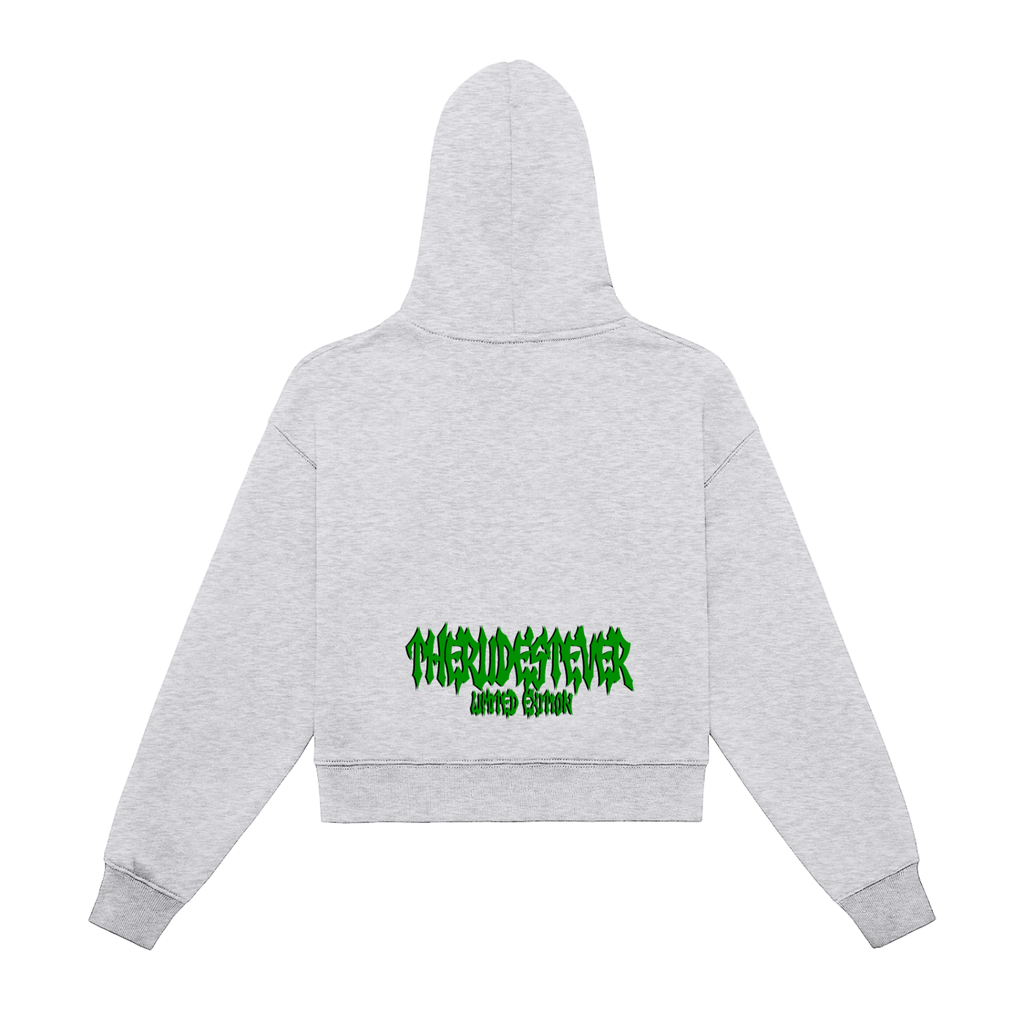 RudeGyal Fleeced Zip-Up Cropped Hoodie