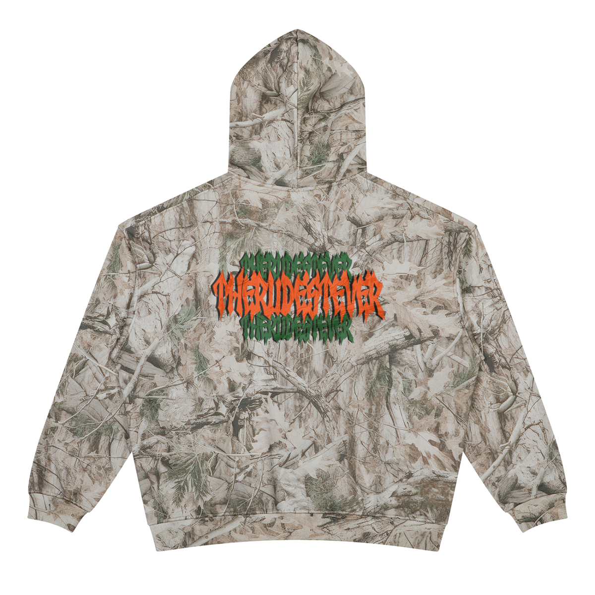 TheRudestEver Oversized Fleece Tree Camo Hoodie