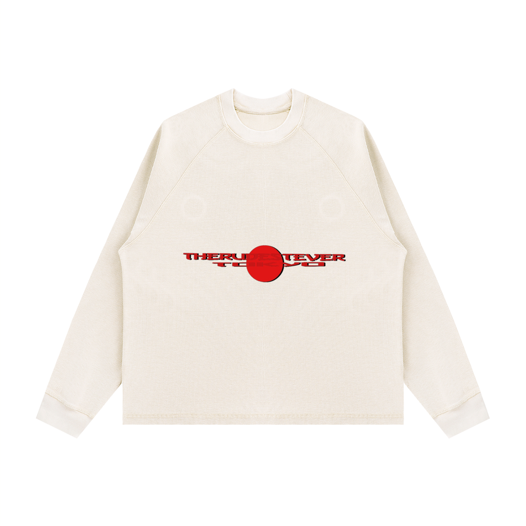 Tokyo Rude Vintage Wash Boxy  Waffle T-Shirt