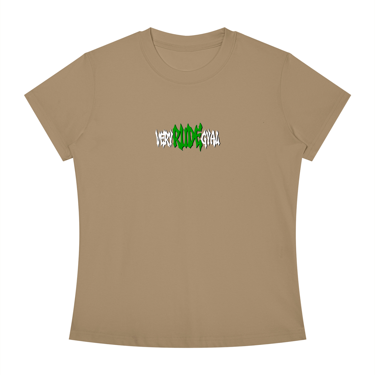 Green RudeGyal Slim Fit Crewneck T-Shirt