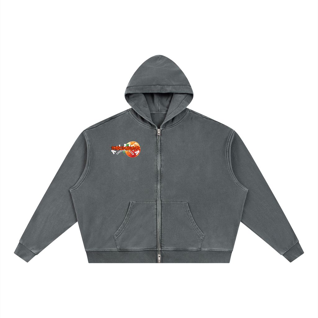 ATL TheRudestEver Vintage Wash Full Zip Boxy Hoodie
