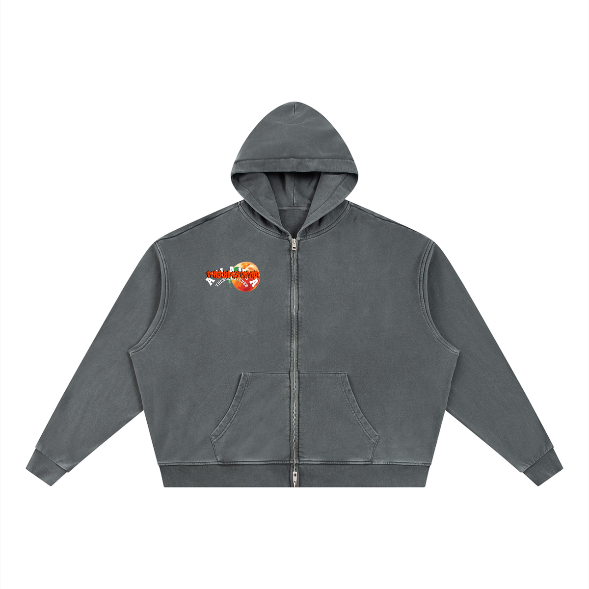 ATL TheRudestEver Vintage Wash Full Zip Boxy Hoodie