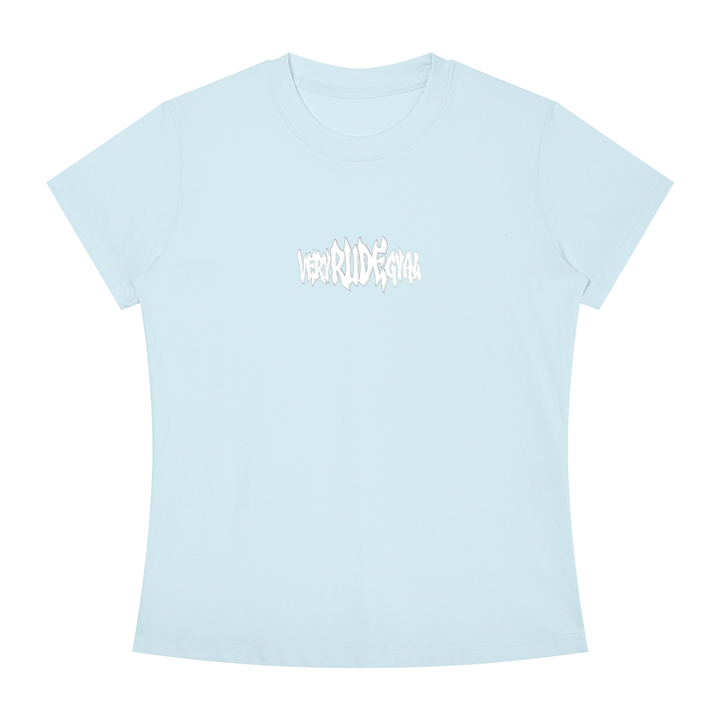 White RudeGyal Slim Fit Crewneck T-Shirt