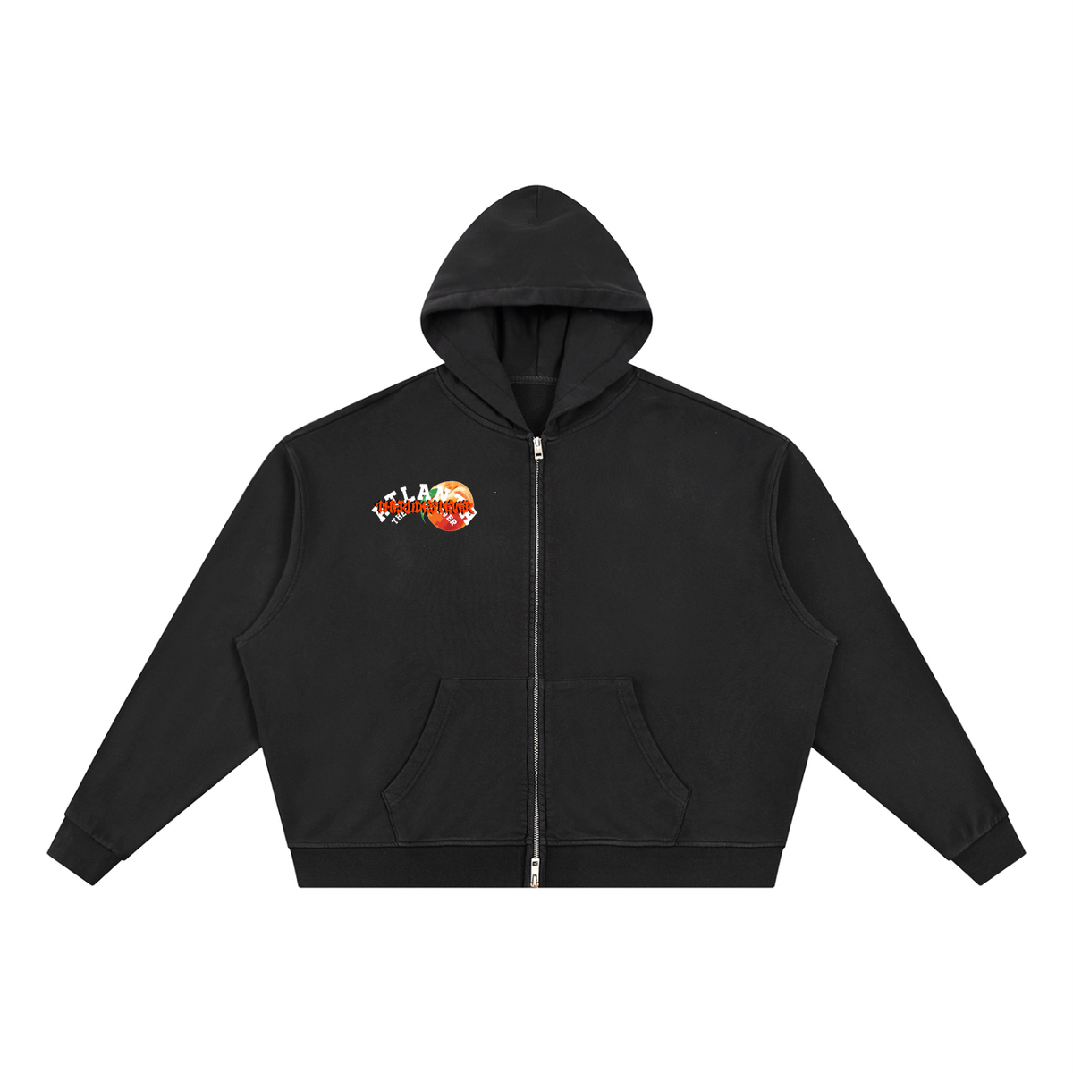 ATL TheRudestEver Vintage Wash Full Zip Boxy Hoodie