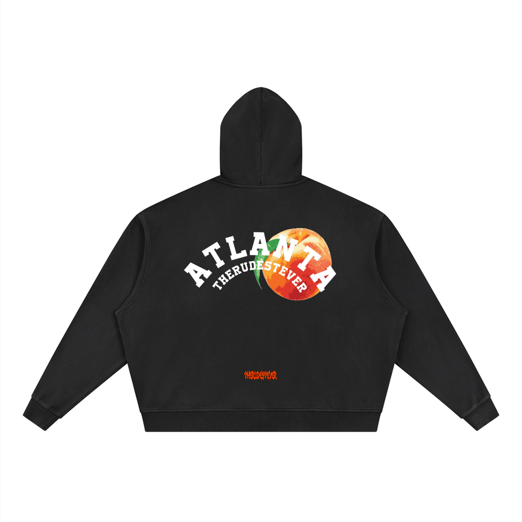 ATL TheRudestEver Vintage Wash Full Zip Boxy Hoodie