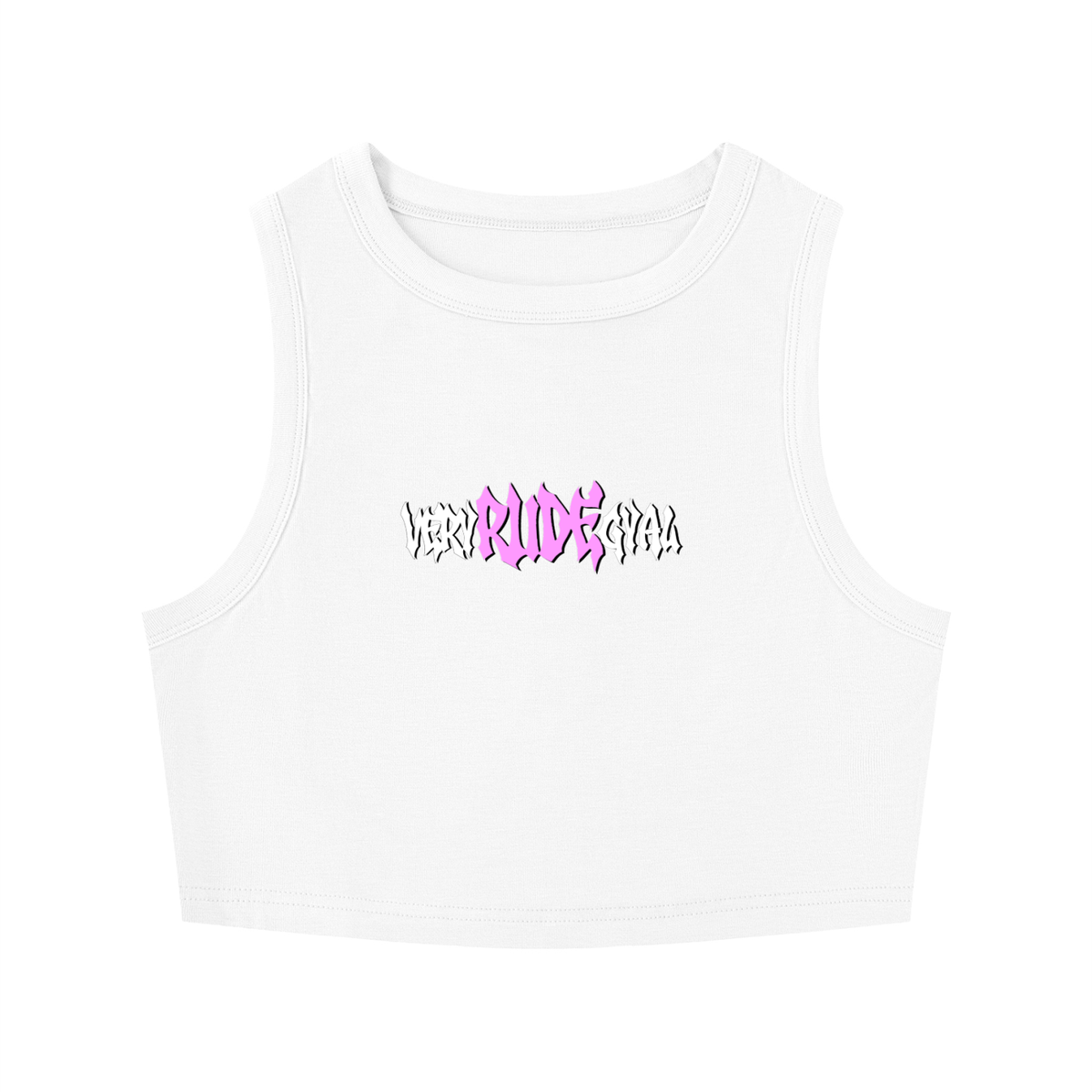 Pink RudeGyal Tight Crewneck Crop Tank Top