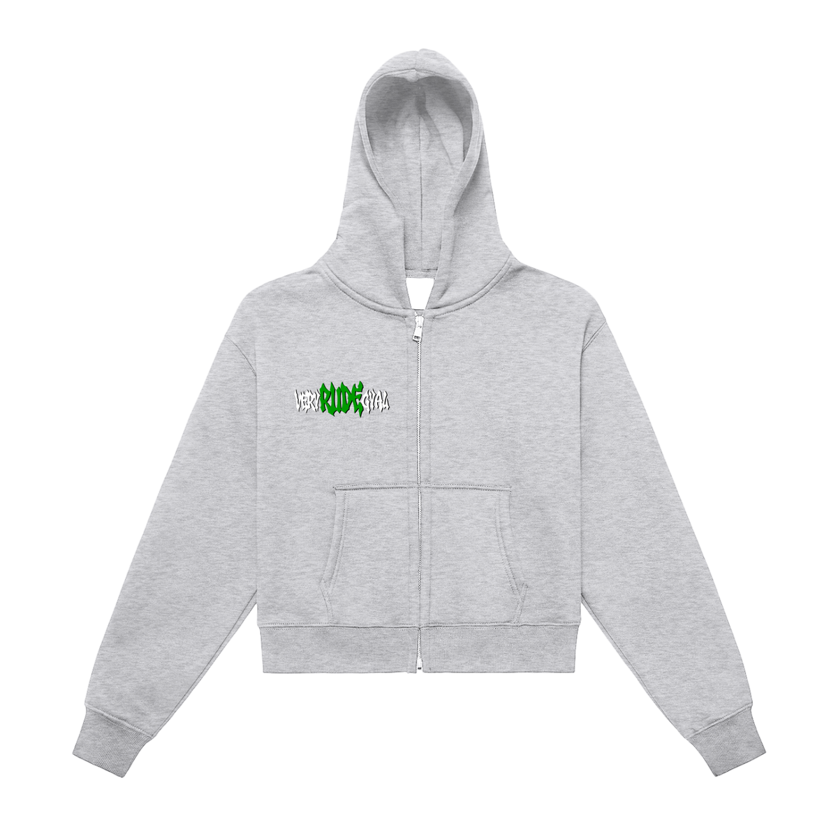 RudeGyal Fleeced Zip-Up Cropped Hoodie