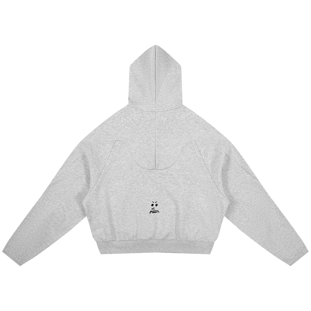 Grey TheRudestEver Curved Panel Raglan Hoodie