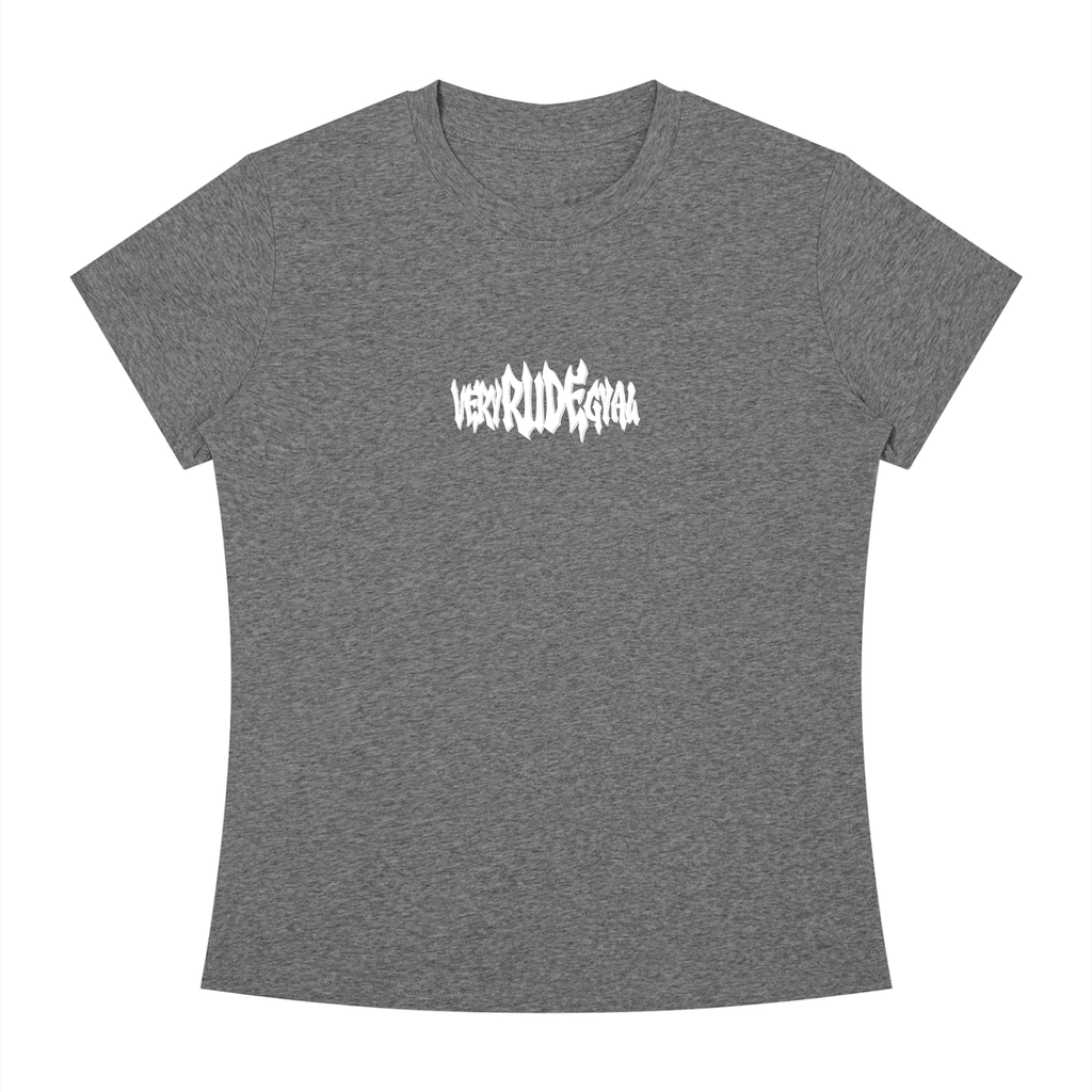 White RudeGyal Slim Fit Crewneck T-Shirt